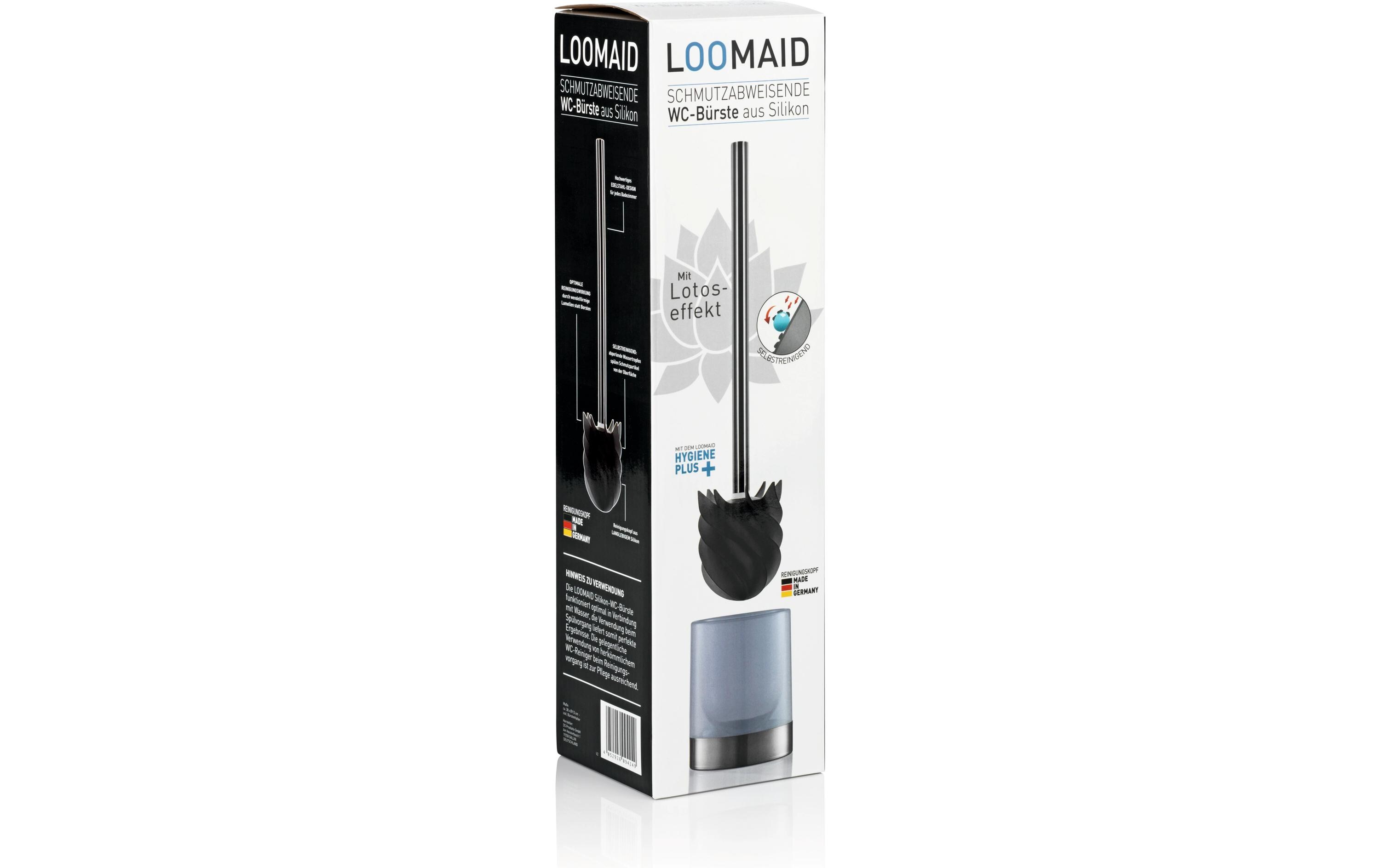 Toilettenbürste LOOMAID aus Silikon, Grau, schmutzabweisendSilikon WC-Bürste