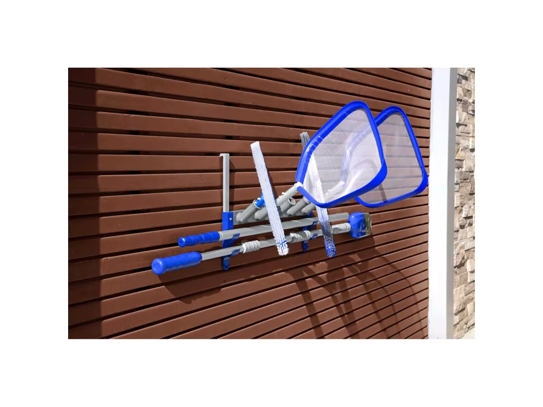 Organisateur Accessoires Piscines Crochet Support Bestway StorePro 57x18,2x42 cm 5 Accessoires et 2 Perches