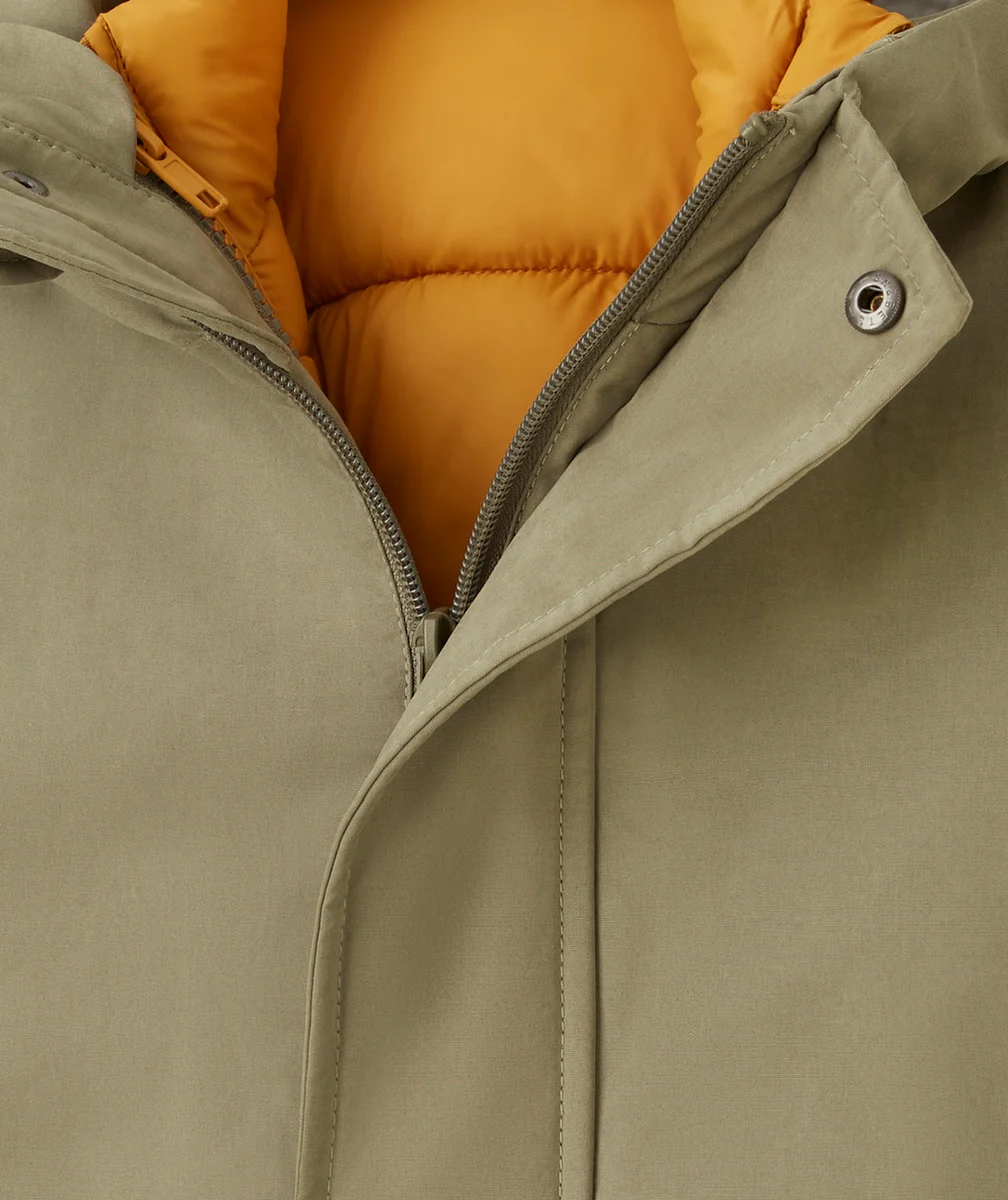 PARKA 3 EN 1 GARÇON EN REMBOURRAGE RECYCLÉ VERTE ET OCRE