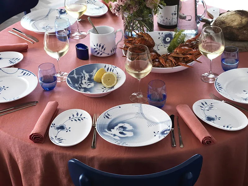Royal Copenhagen Blå Mega Riflet Asiet