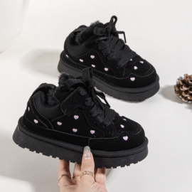 Little hearts chunky sneakers - zwart
