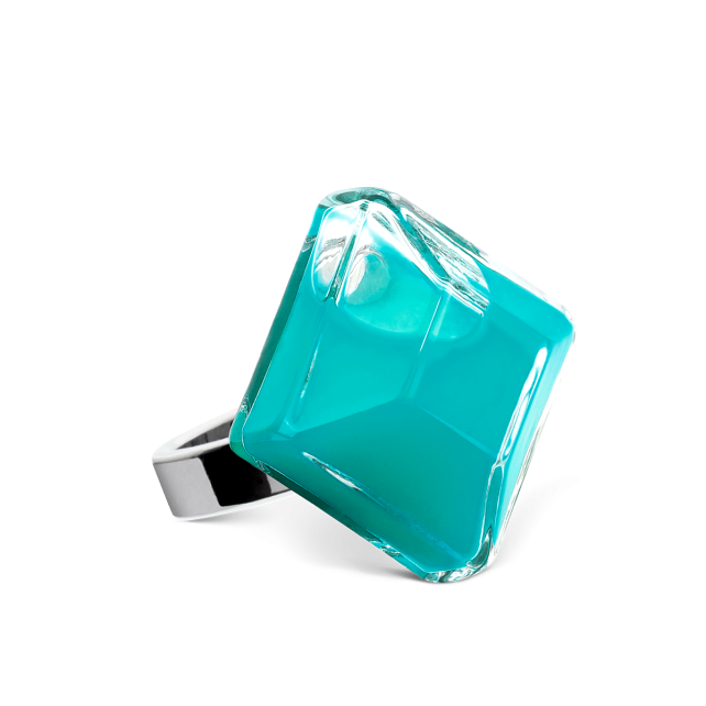 Bague en verre soufflé - Gaia Medium Milk