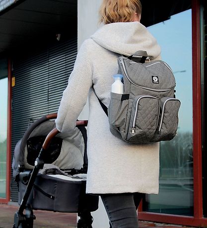 Dooky Wickeltasche Rucksack - 2 I 1 - Grey Melange