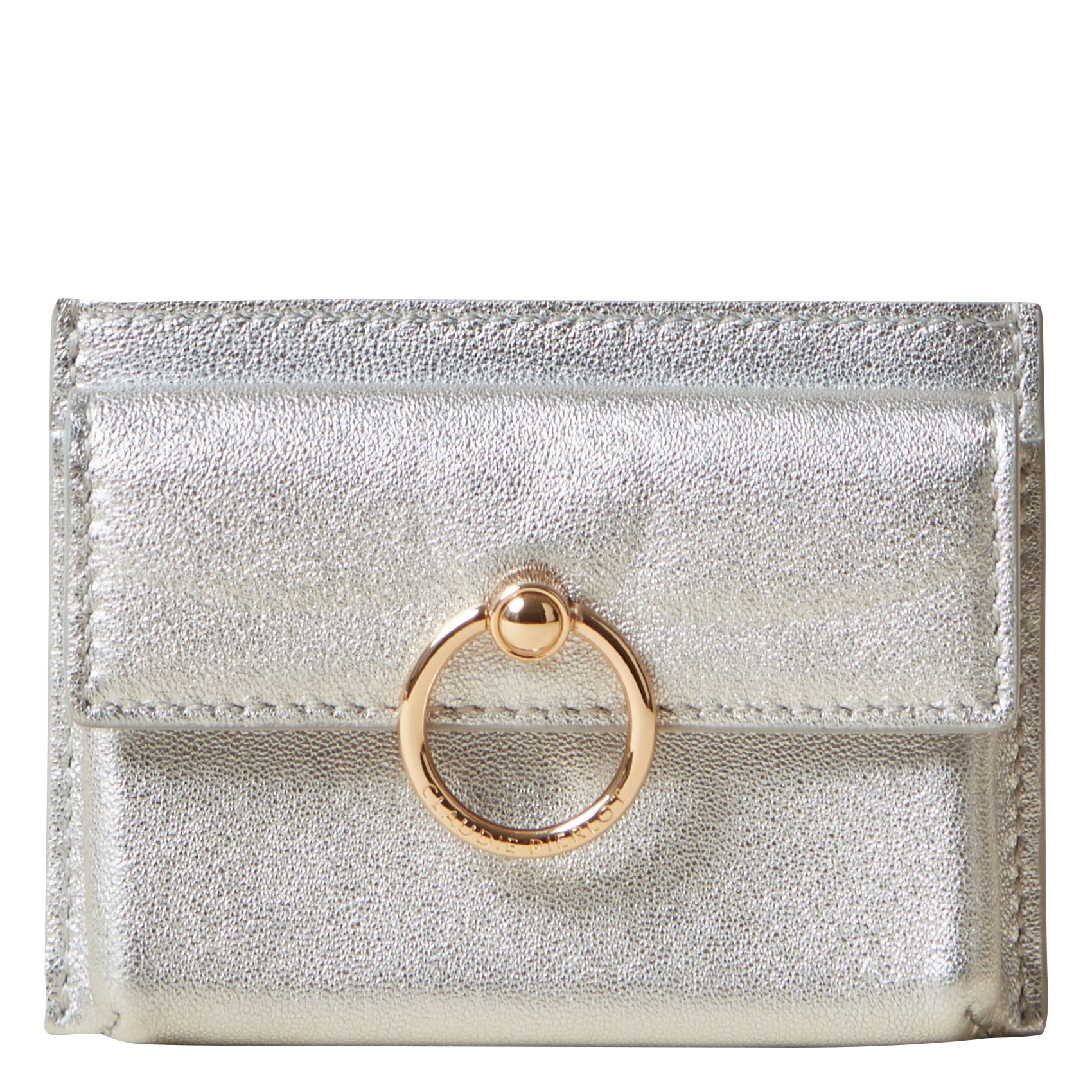 Porte carte en cuir métallisé | Argent