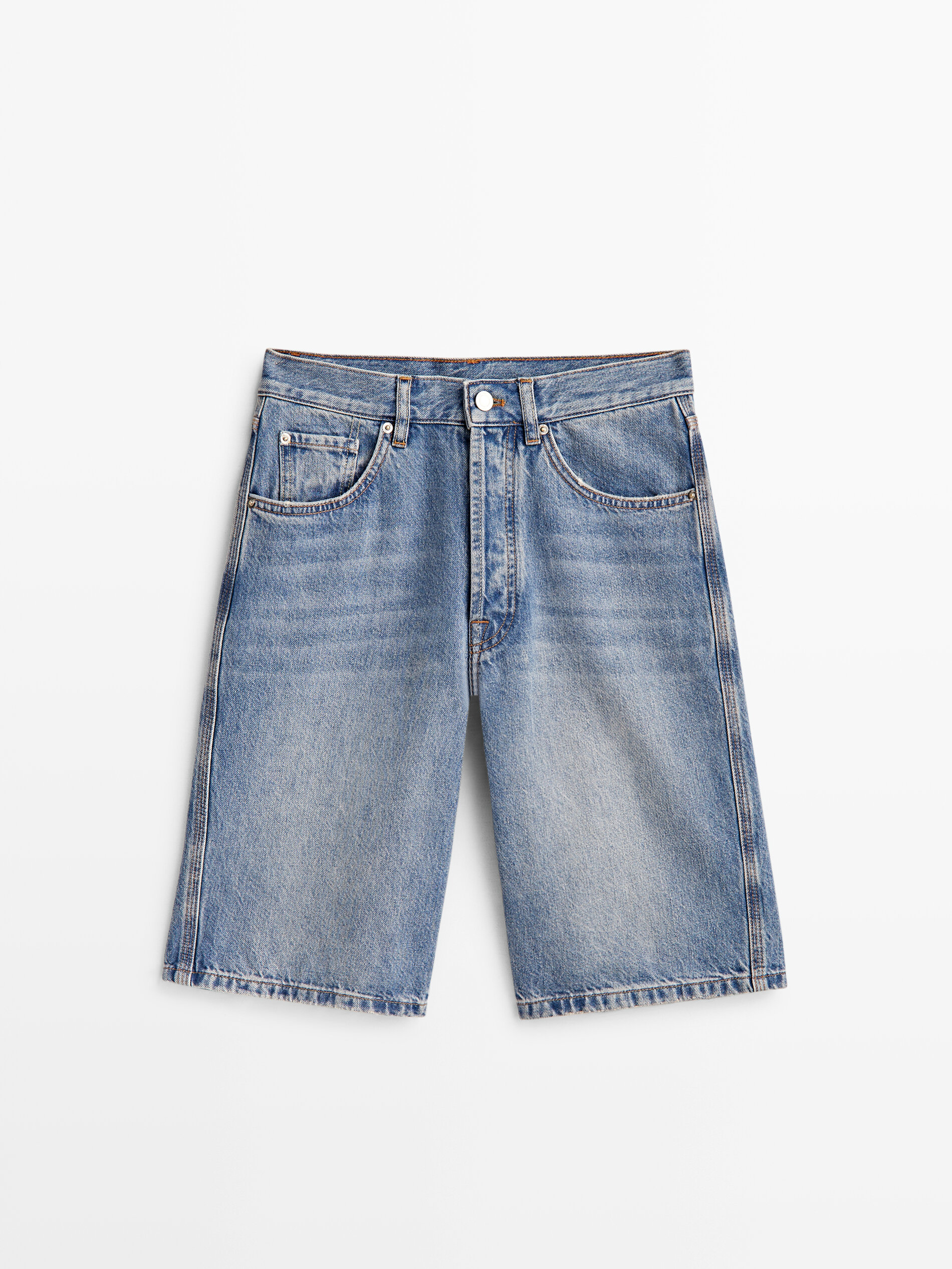 Bermuda jeans tiro alto - Azul Claro