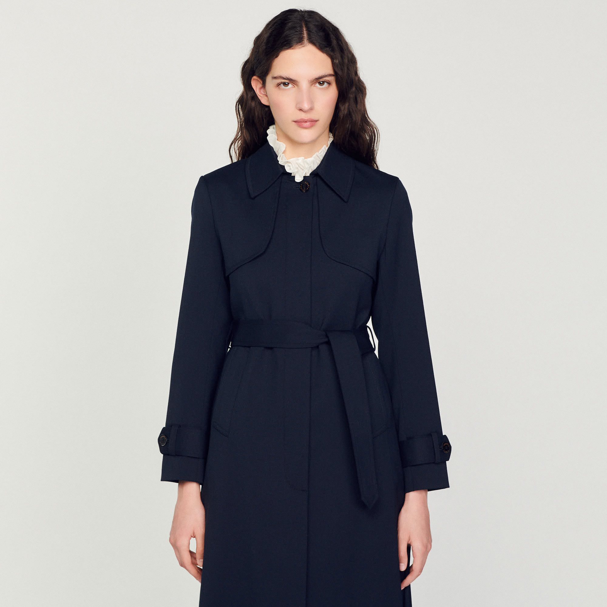 Trench-coat á empiécement plisse