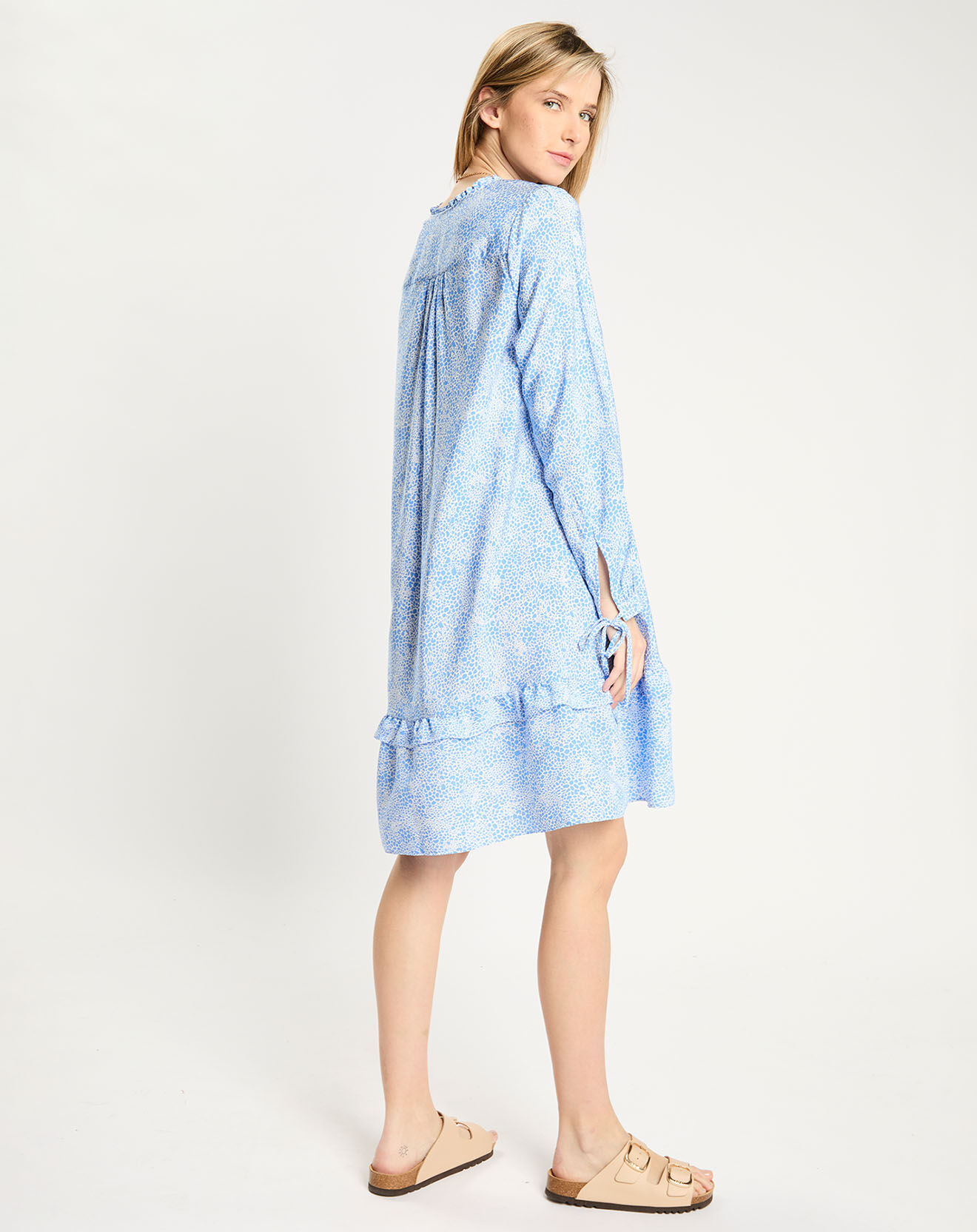 Scotch & Soda Robe courte à volants bleu/blanc