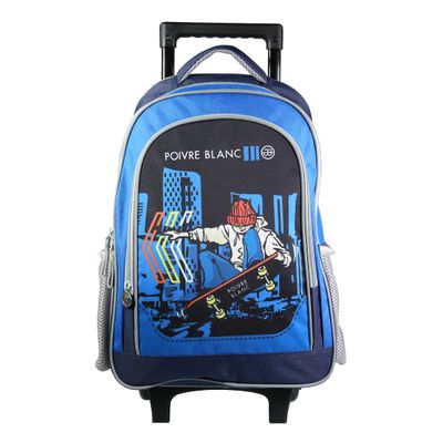 Sac à dos à roulettes Poivre Blanc - 2 compartiments - bleu - Bagtrotter