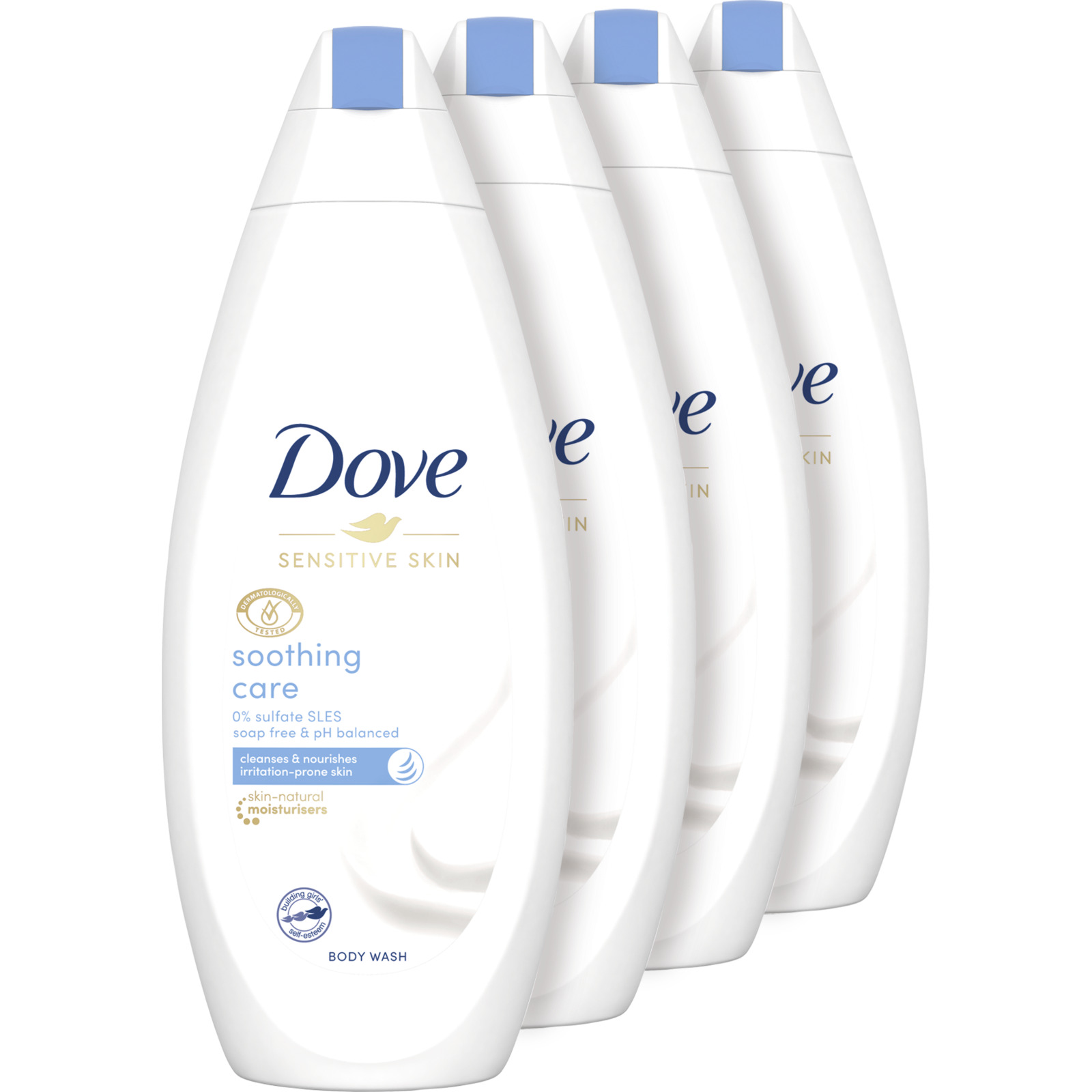 Dove Soothing Care Dusch für empfindliche Haut 4 x 250 ml