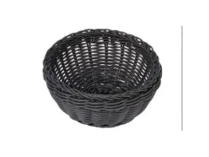 Brødkurv Ø16x8 cm Rund Kraftig flet PP Sort,45 stk/krt