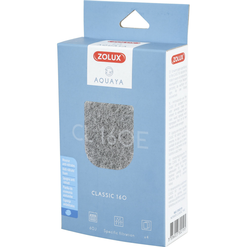 Filtre pour pompe classic 160, filtre cl 160 e mousse anti nitrates x 4 pou