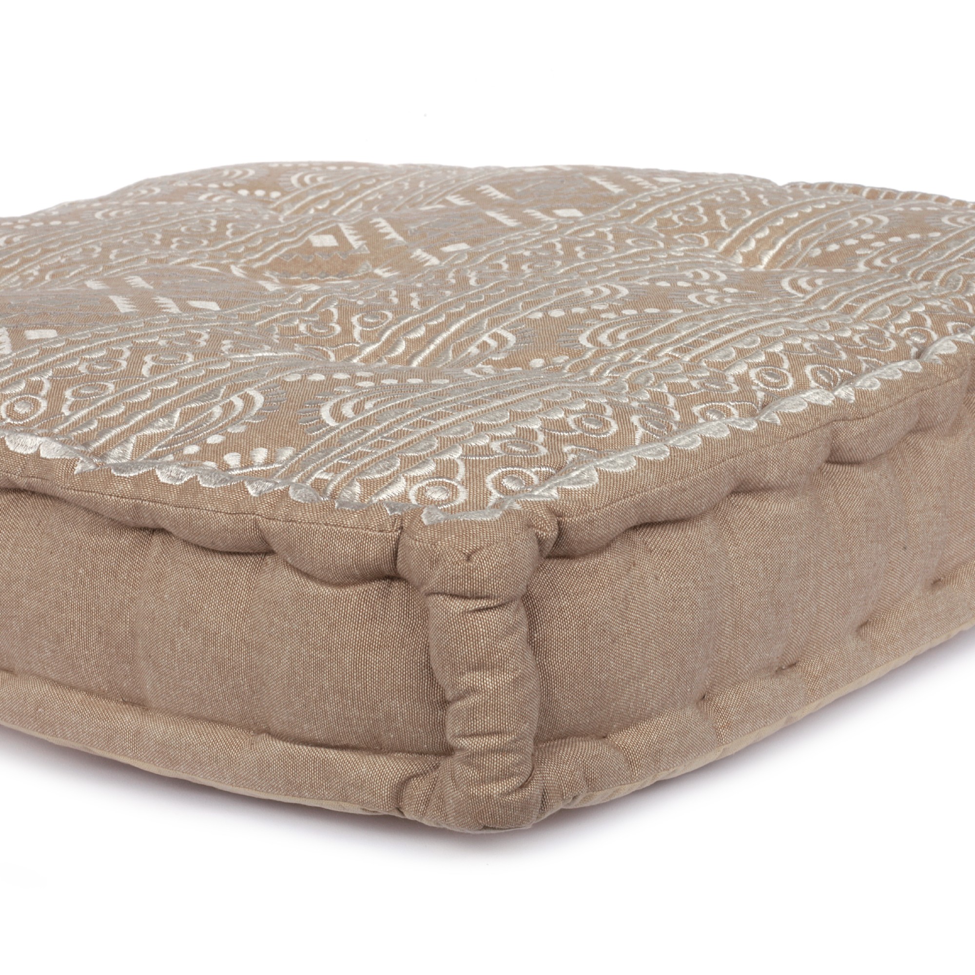 Sitzkissen 'Mehndi', braun, beige, T 45 cm, B 45 cm, H 10 cm von fischer's lagerhaus