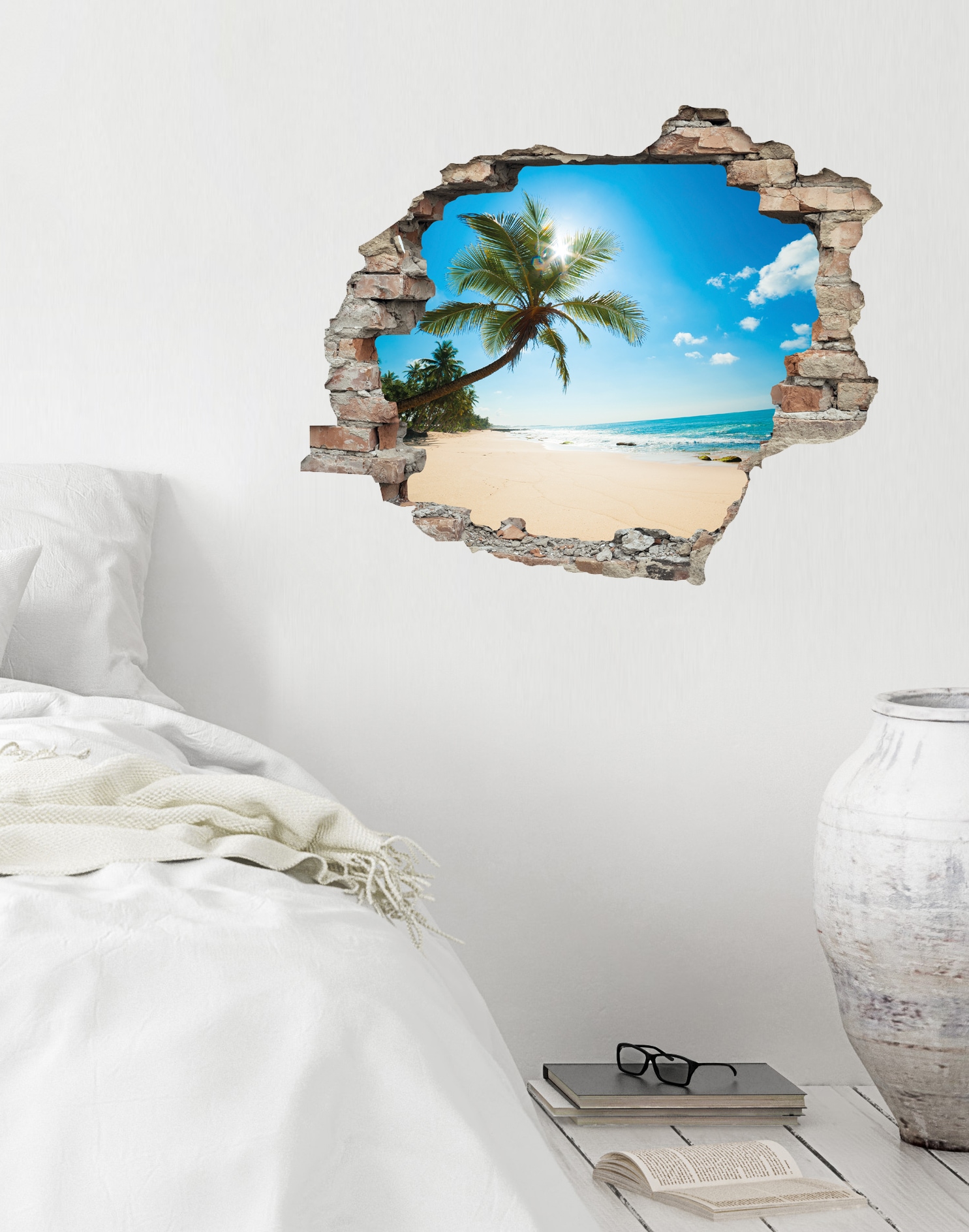 queence Wandtattoo »Paradies« Wandsticker, Wandbild, selbstklebend, 3D, Wanddurchbruch
