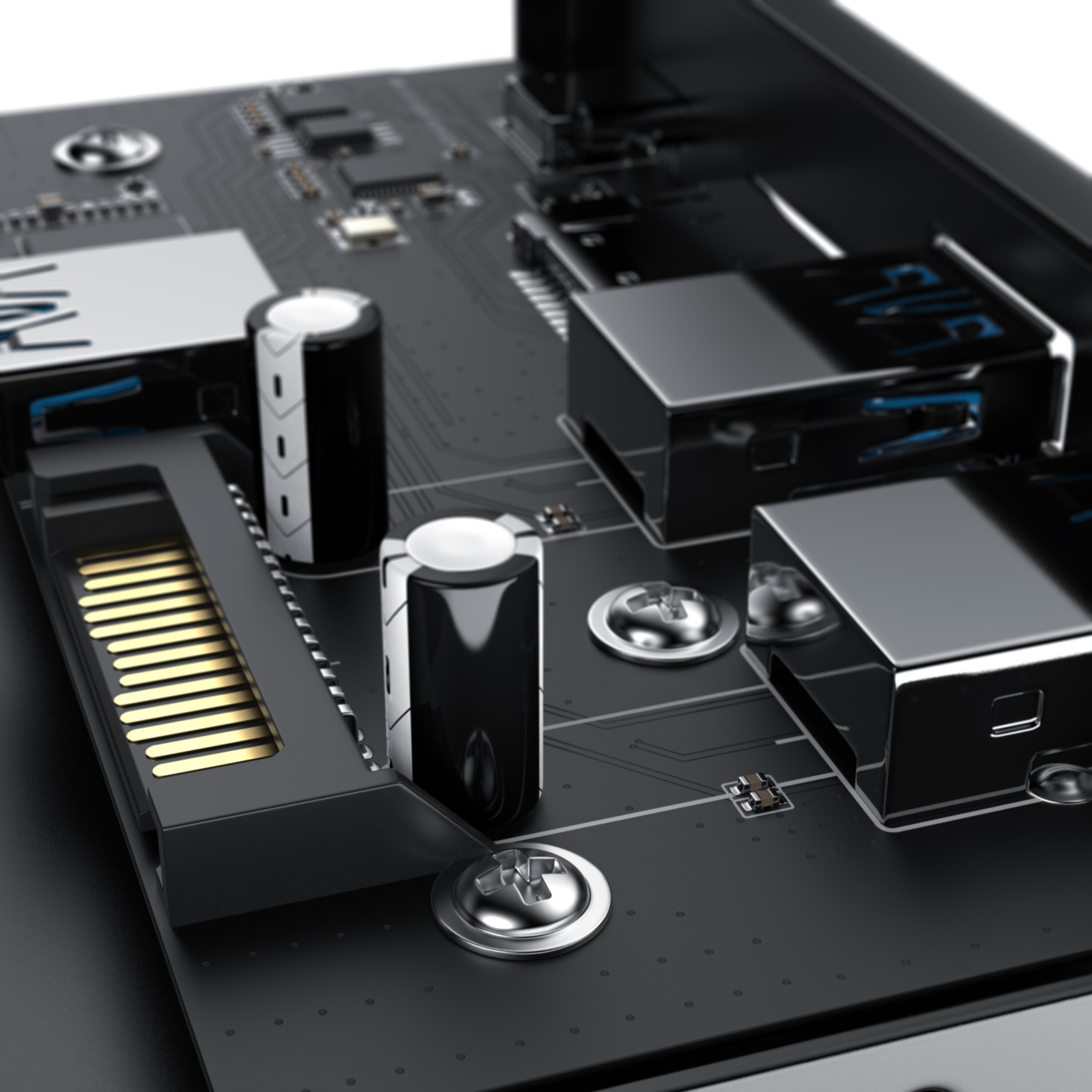 CSL USB 3.2 Gen.1 Front Panel aus Metall, interner Cardreader, Speicherkartenleser, bis zu 5 Gbit/s, 5 Schnittstellen, schwarz