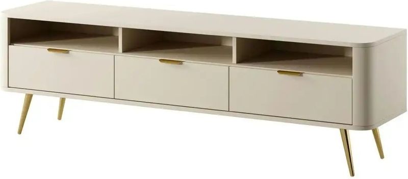 Selsey - Oval - TV-kast - Beige - Gelamineerd Meubelplaat