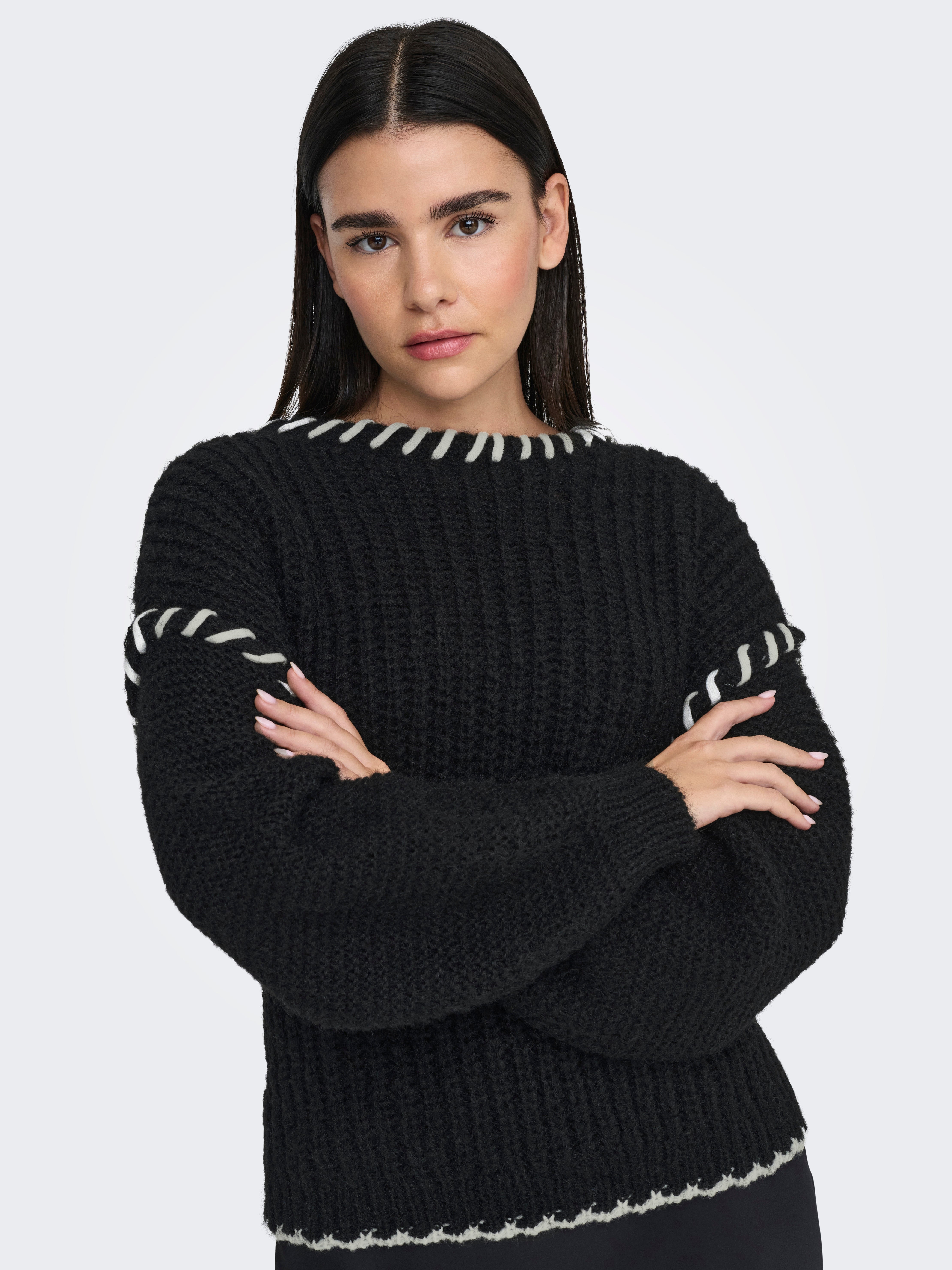 ONLCORT Strickpullover Black