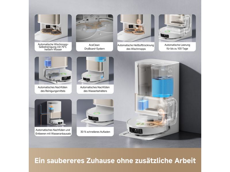 Dreame Saug- und Wischroboter L50 Pro Ultra Weiss Roboterstaubsauger mit Basisstation