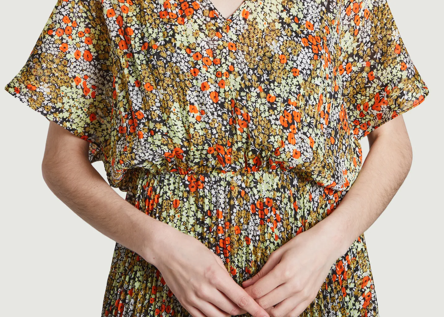 Robe longue plissée motif fleuri Andorothe Samsoe Samsoe