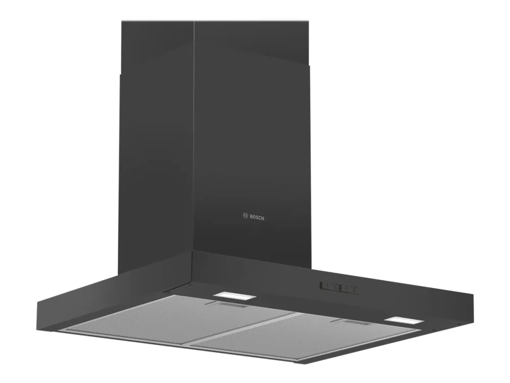 Bosch Serie | 2 DWB66BC60 - Hætte - skorsten flad - bredde: 60 cm - dybde: 50 cm - udtrækning og recirkulation (-) - sort