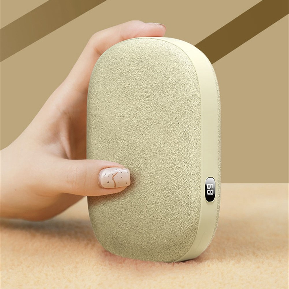(5V/2A) 2in1 10000mAh Flauschige USB Powerbank Ladegerät   Handwärmer - Grün
