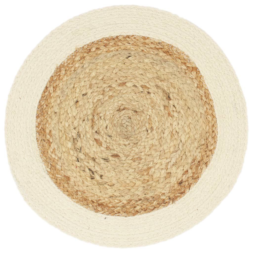 vidaXL Tafelmatten, 6 stuks, glad, natuurlijk, 38 cm, rond