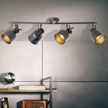 Brilliant opbouwspot Rolet 4-lichts zwart