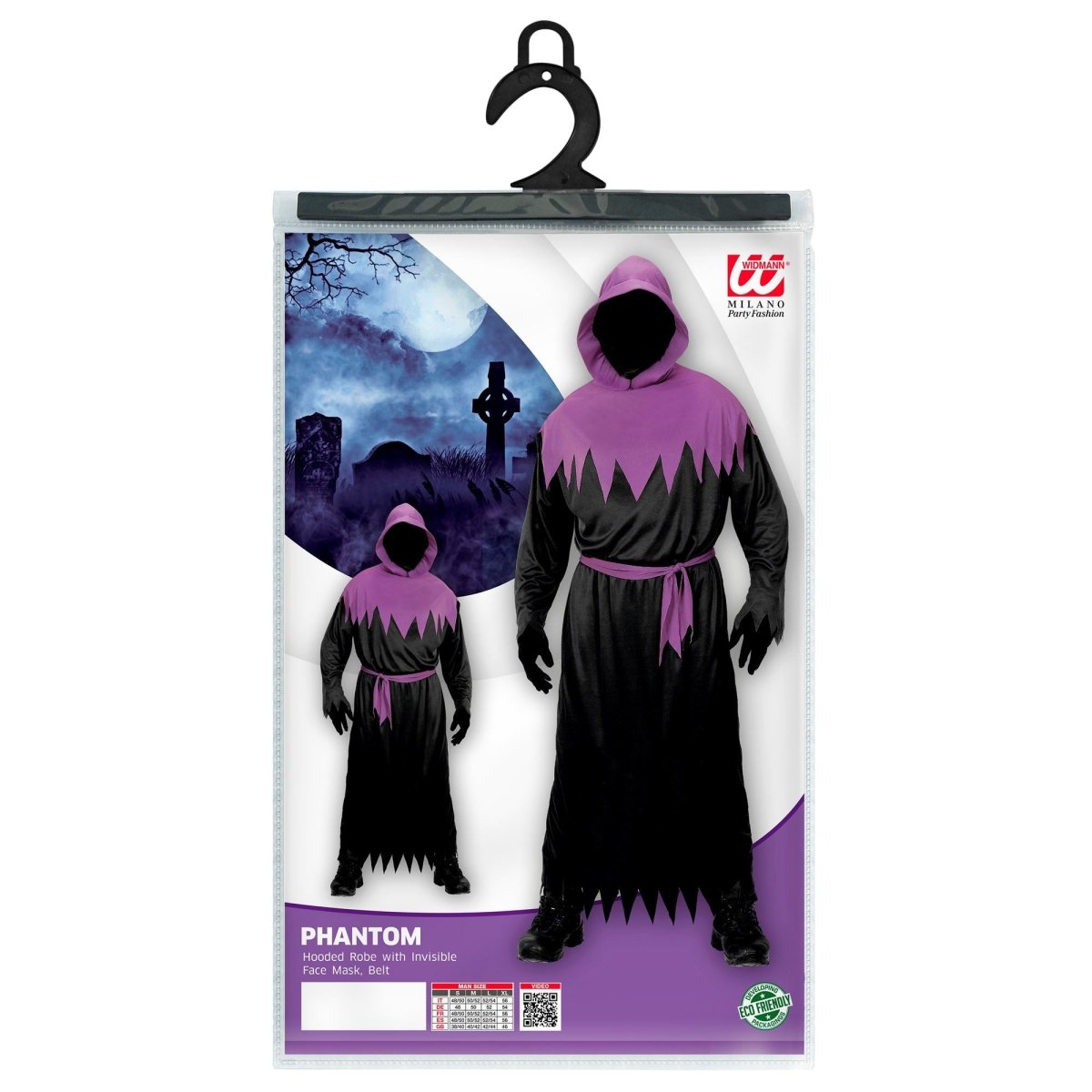 Halloween Kostuum Zwart Paars Heren Spook