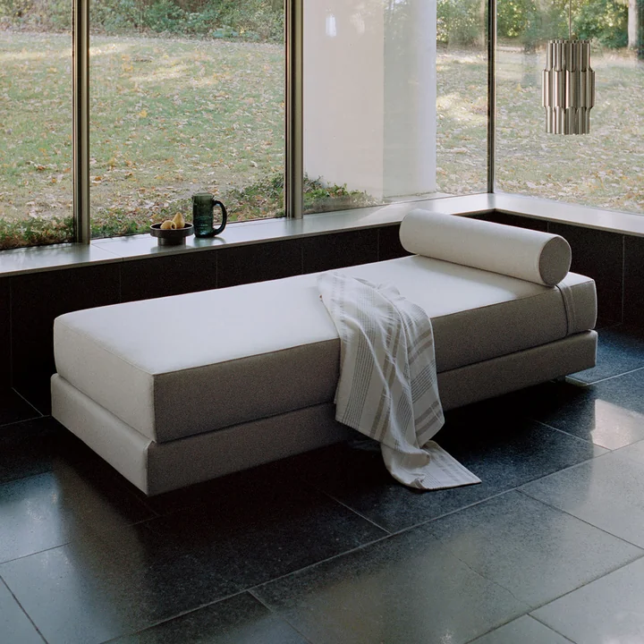 Softline - Lubi Schlafsofa mit Kaltschaummatratze, blau (Filz 846), inkl. Nackenrolle