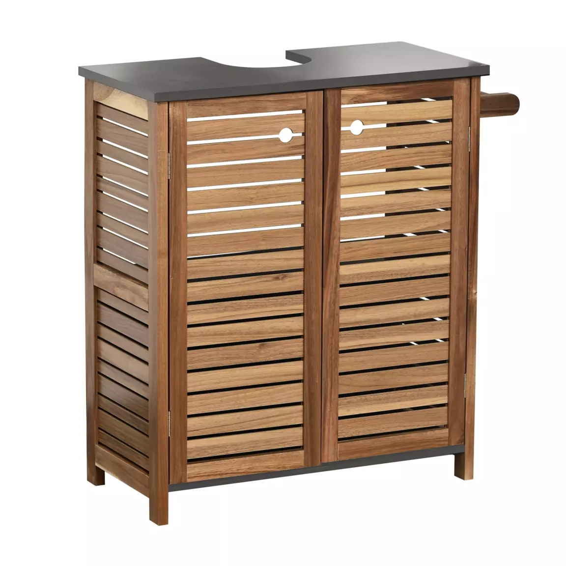 Meuble sous lavabo avec porte serviette (66 x H70 cm) Elément Acacia