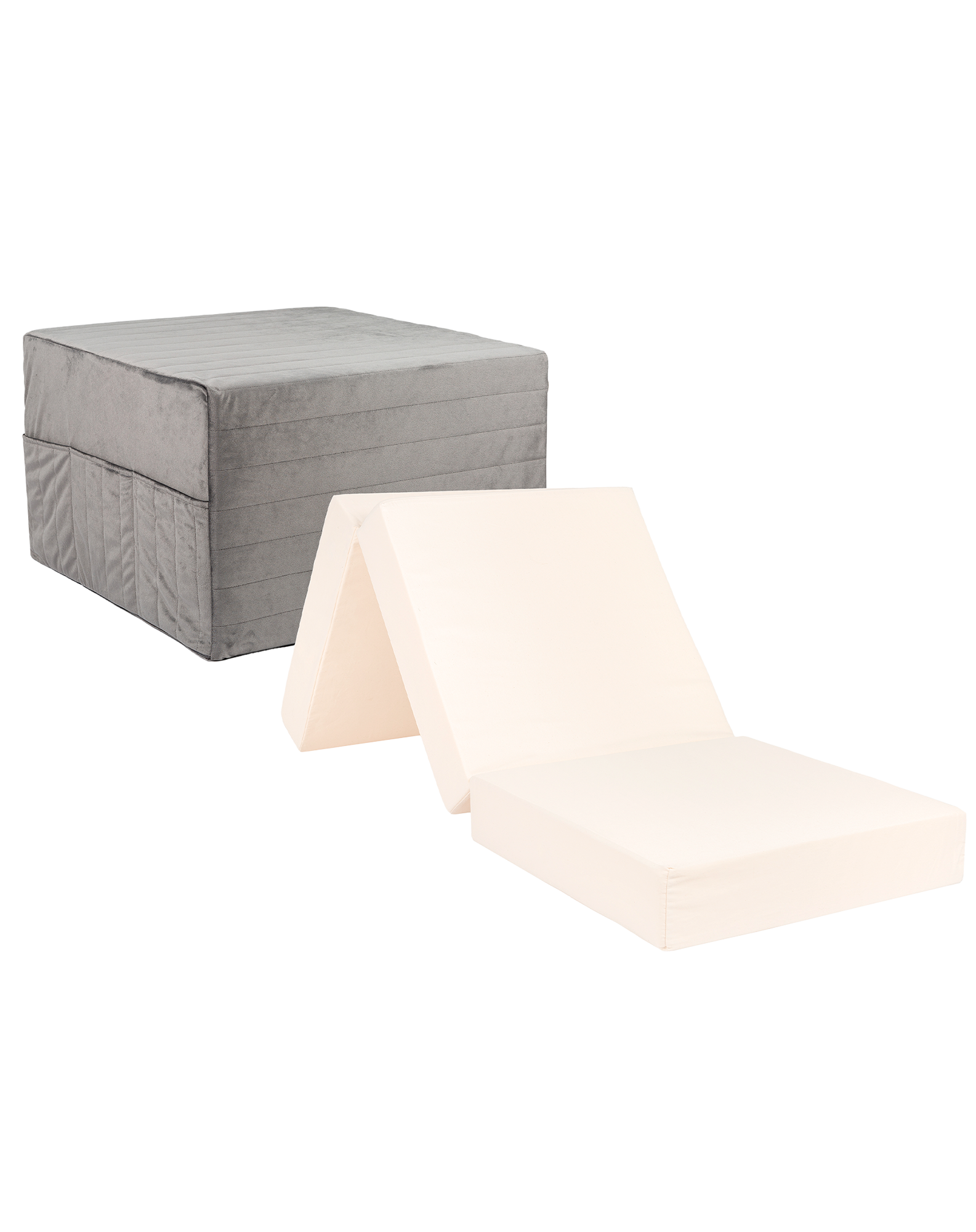 Lit d'appoint pliable eco-velours | Gris