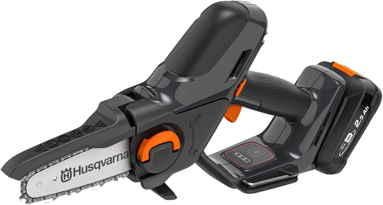Husqvarna Mini Akku Kettensäge Aspire P5-P4A inkl. Akku und Ladegerät, Hochleistungs Astsäge für Äste bis 75 mm