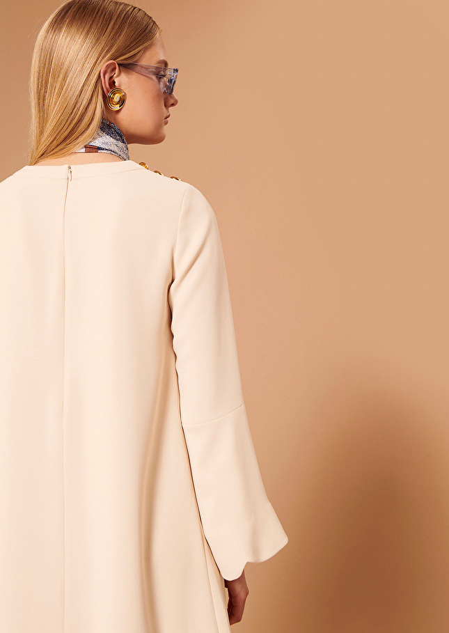 Robe Ruodanaécrue en crêpe