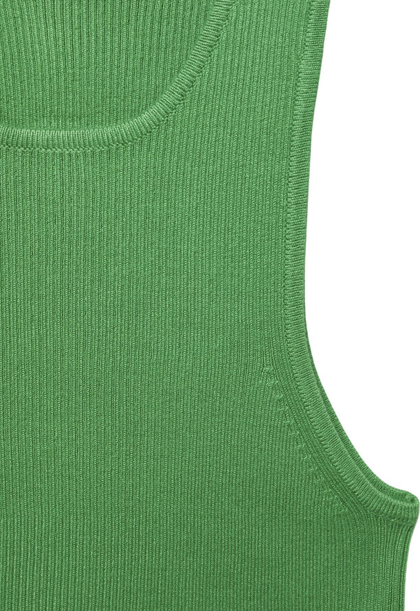 MANGO Ribbed knit top Green