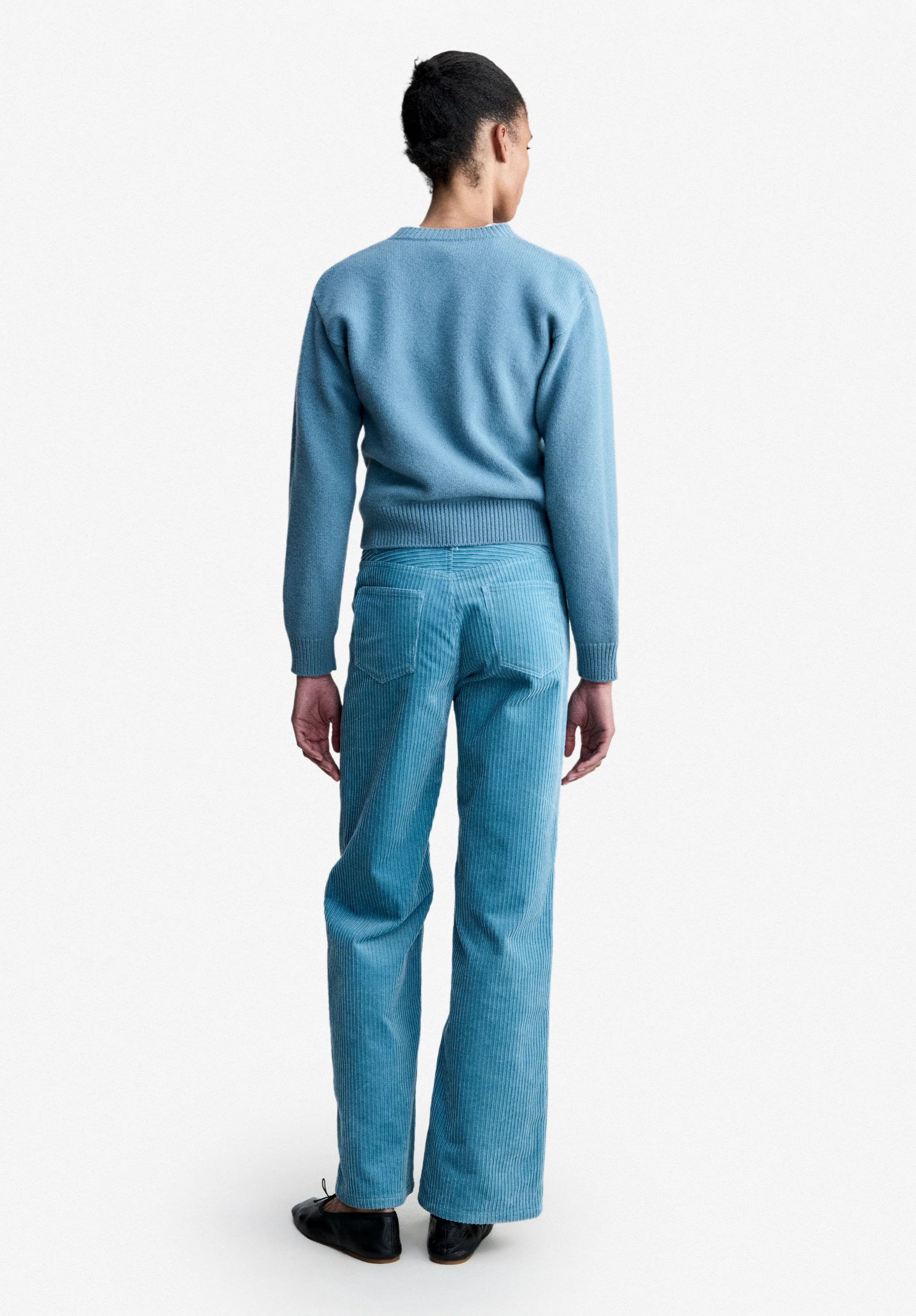Cardigan court en laine gris bleu - Gris bleu
