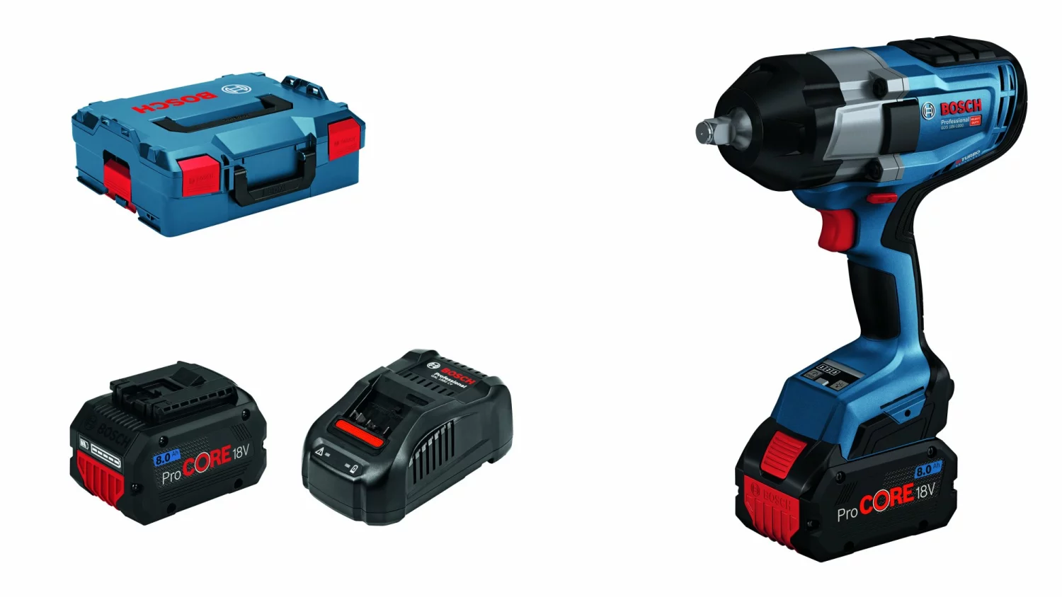Bosch GDS 18V-1000 18V Li-Ion accu BiTurbo slagmoeraanzetter set (2x 5,5Ah) in L-Boxx - M24 - 1/2'' - koolborstelloos