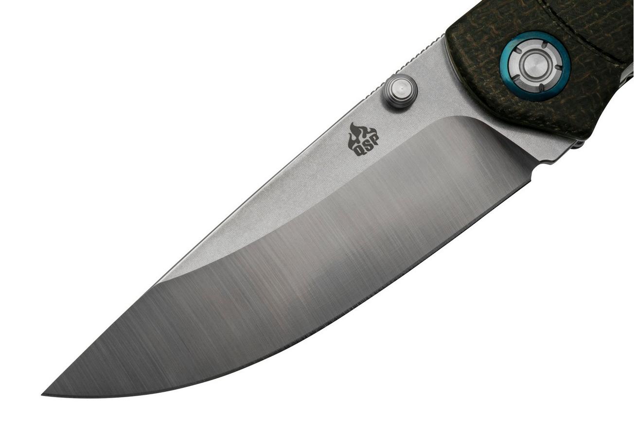 QSP Knife Copperhead QS109-C1, Stonewashed Satin, Brown Micarta, zakmes