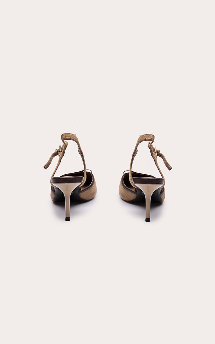 Champignon Escarpins À Talons Avec Nœud Contrasté En Synthétique