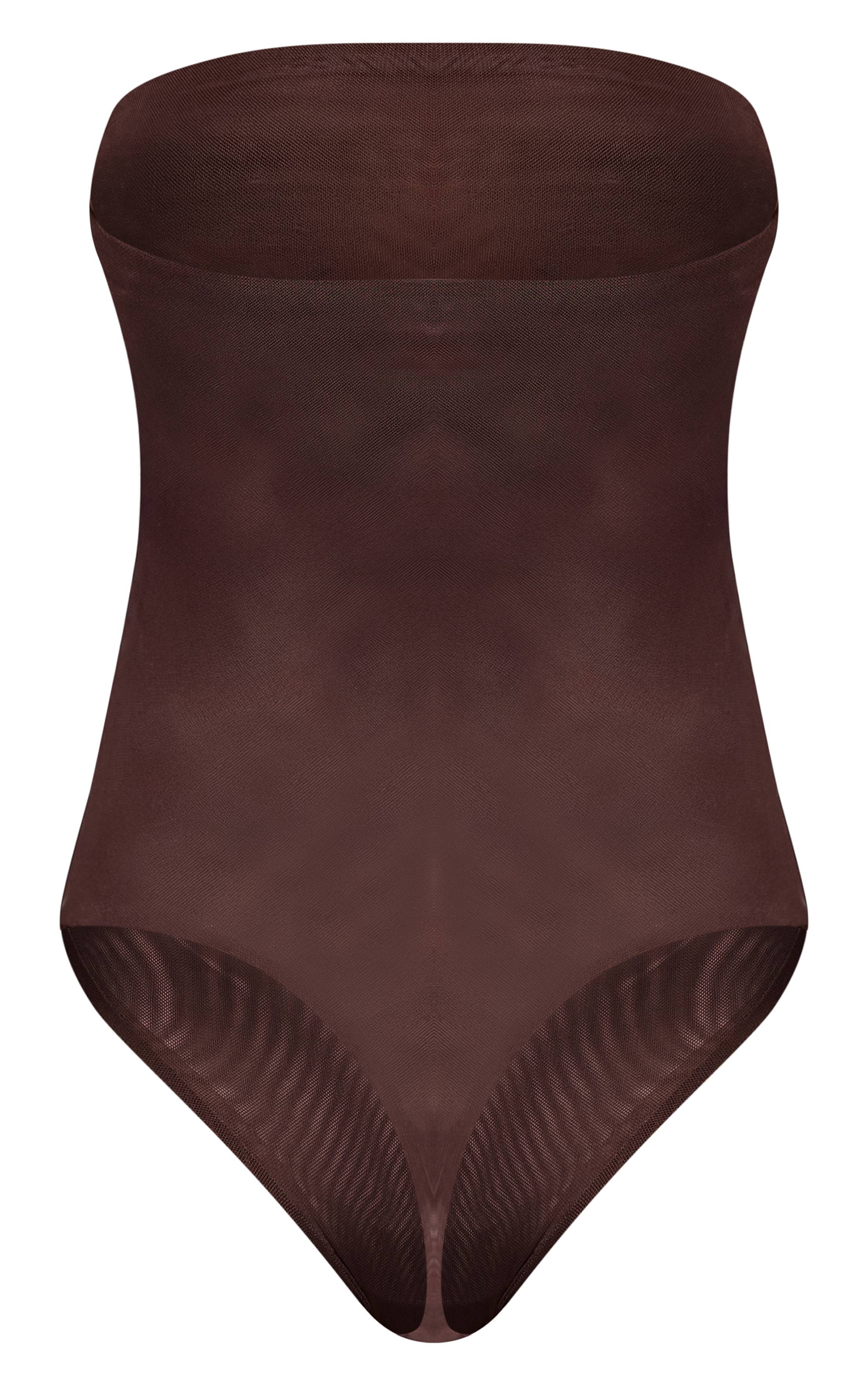 Marron Body Bandeau En Maille Double Épaisseur Doré