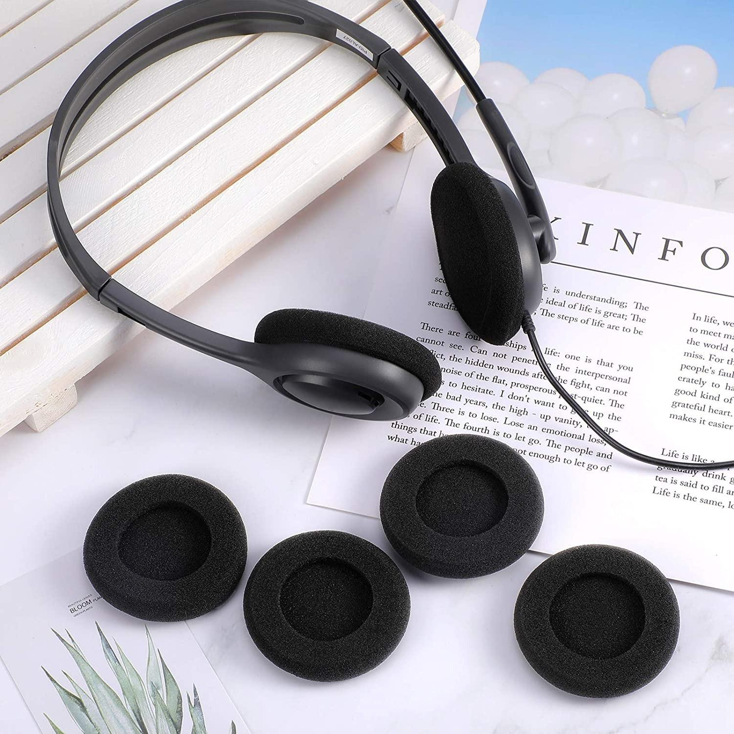 (10er Set) Universal Kopfhörer Schaumstoff Ersatz Ohr Polster Kissen - Schwarz