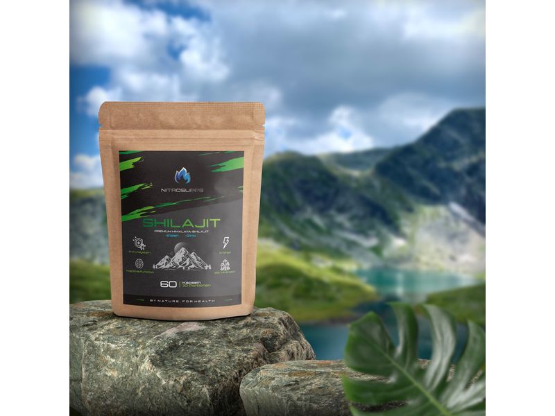 Nitrosupps Kapsel Premium Shilajit   Eisen und Zink 60 Stüc Ideal zur Ergänzung für eine kraftvolle Unterstützung von Energie und Immunsystem