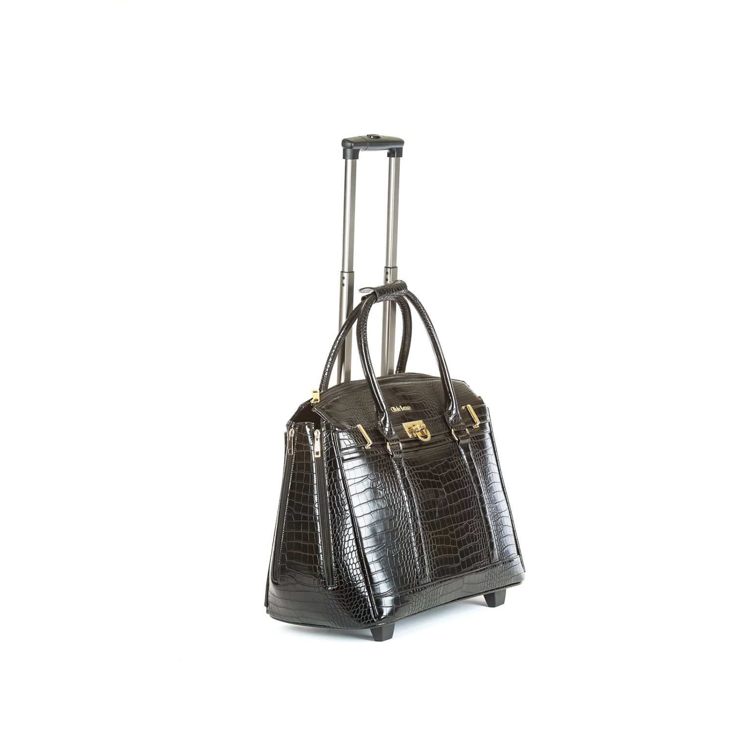 Olivia Lauren Jackson Business Trolley croco zwart