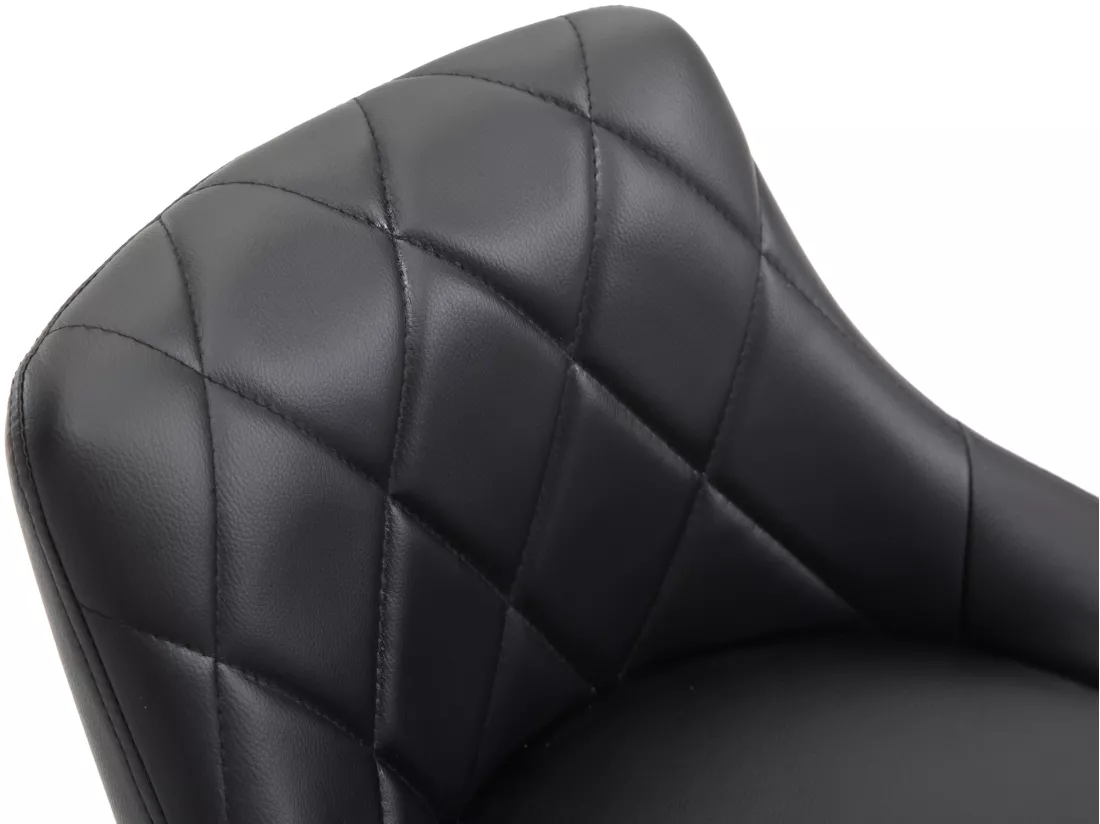 Tabouret de bar - Similicuir & Noir - Noir - Lazio