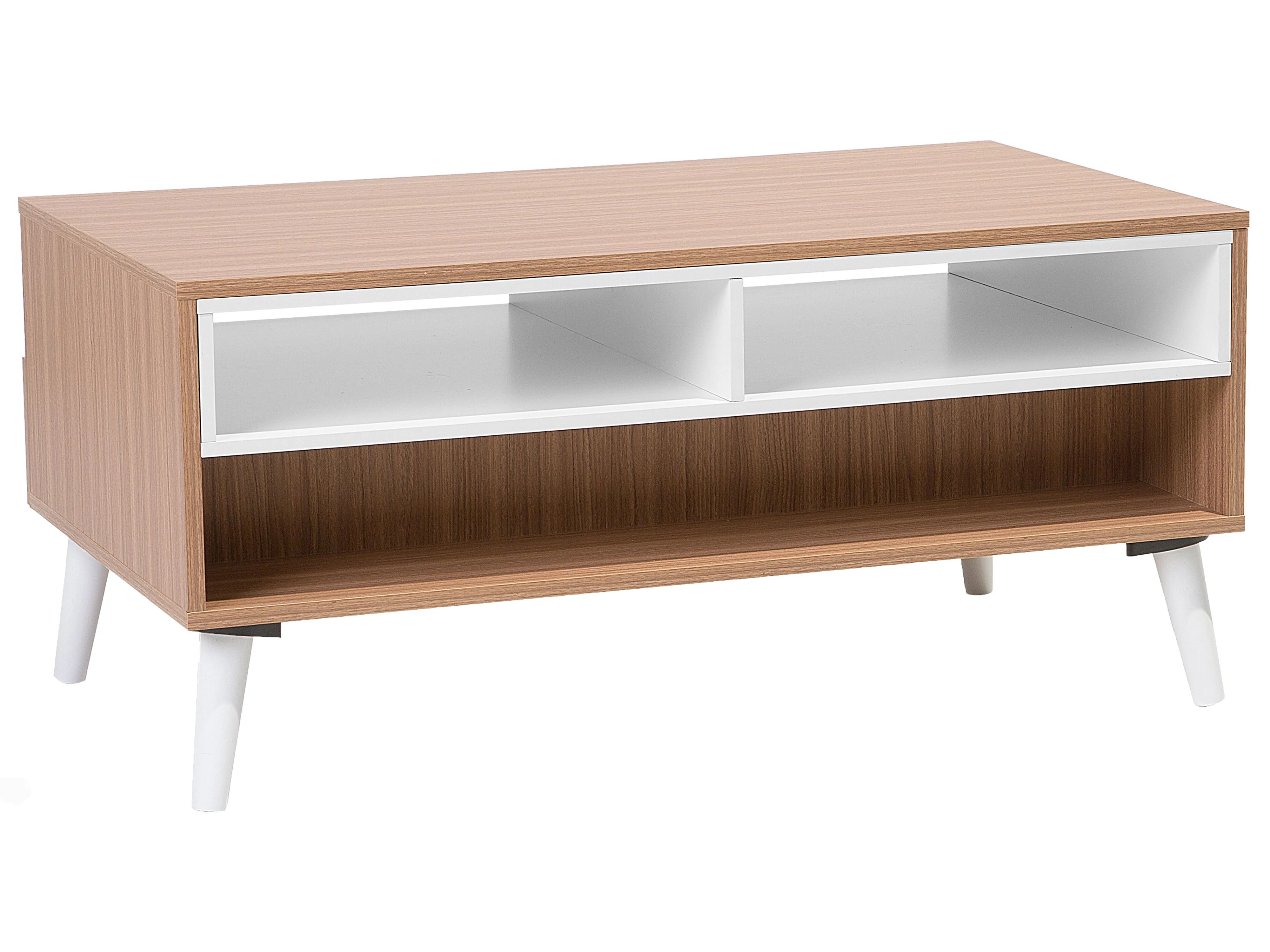 Salontafel ALLOA Lichtbruin/wit met opbergruimte