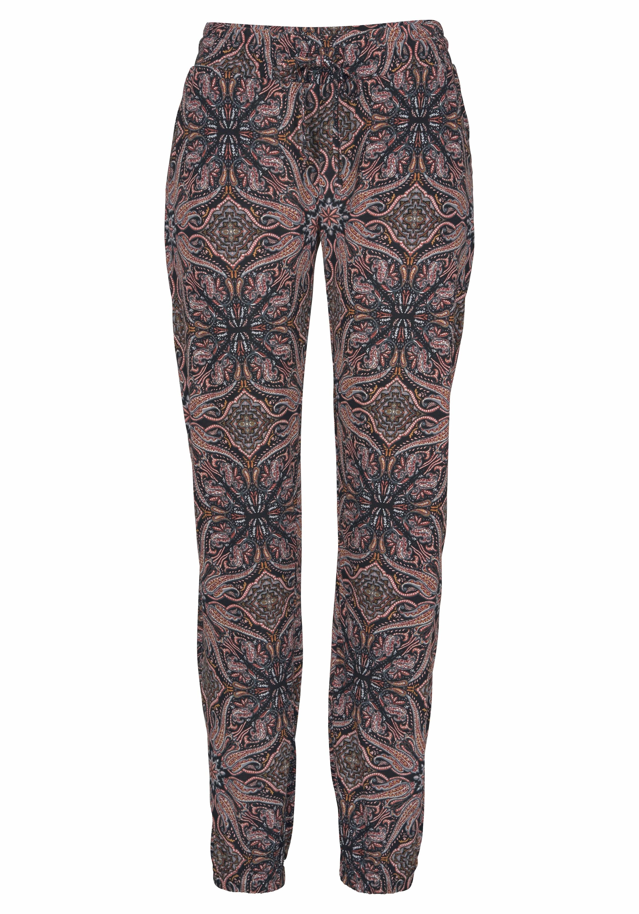 LASCANA Jerseyhose  mit Alloverdruck und Taschen, gerade Beinform, Strandhose, elastisch