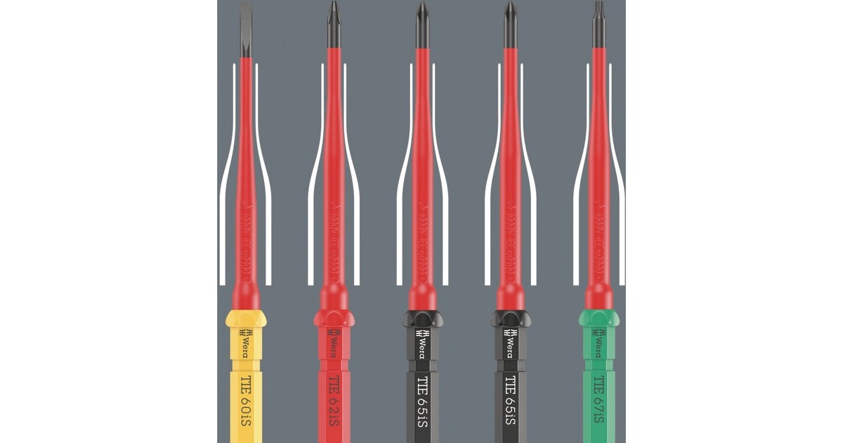 WeraKraftform Kompakt VDE 16 extra slim 1 Tool Finder schroevendraaier  (Rood/geel, 16‑delig)