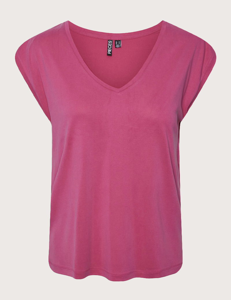 PIECES T-SHIRT BASIQUE KAMALA FUSHIA