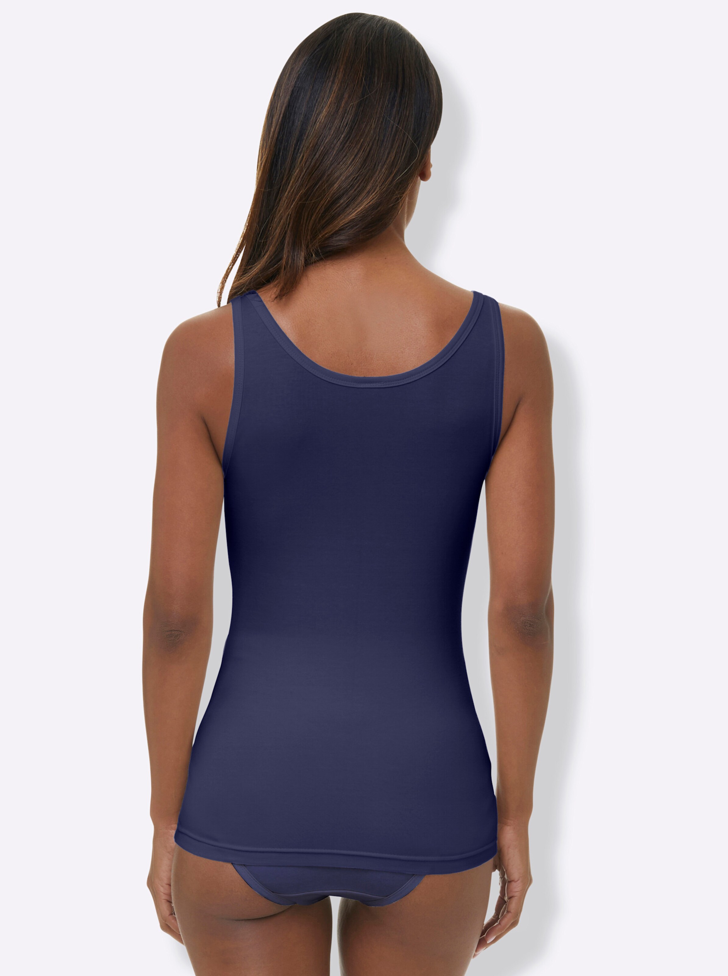 wäschepur Achseltop in bleu + marine + bordeaux
