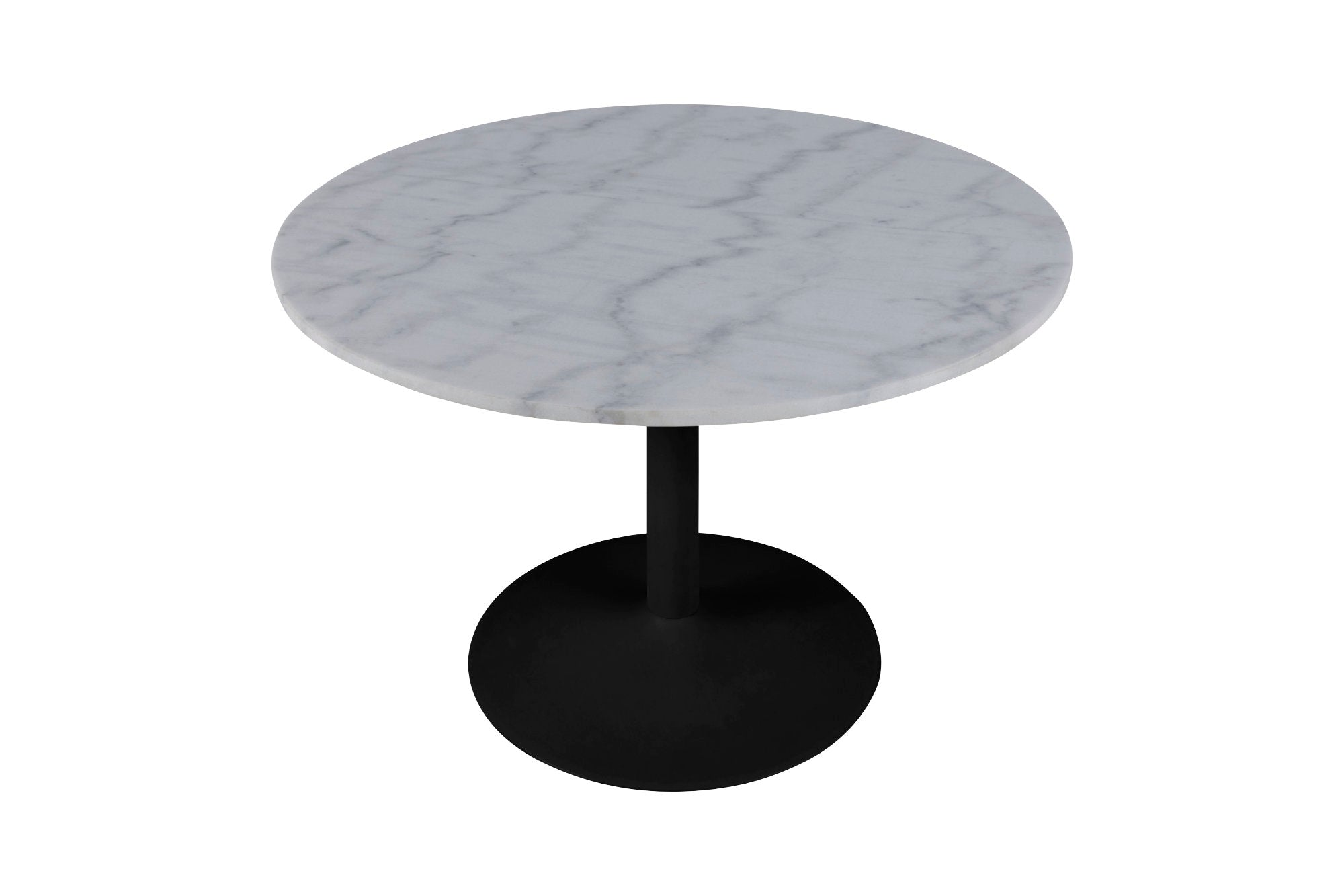 Carrara Eetkamertafel - Ø110 cm - Marmer - Zwarte poot