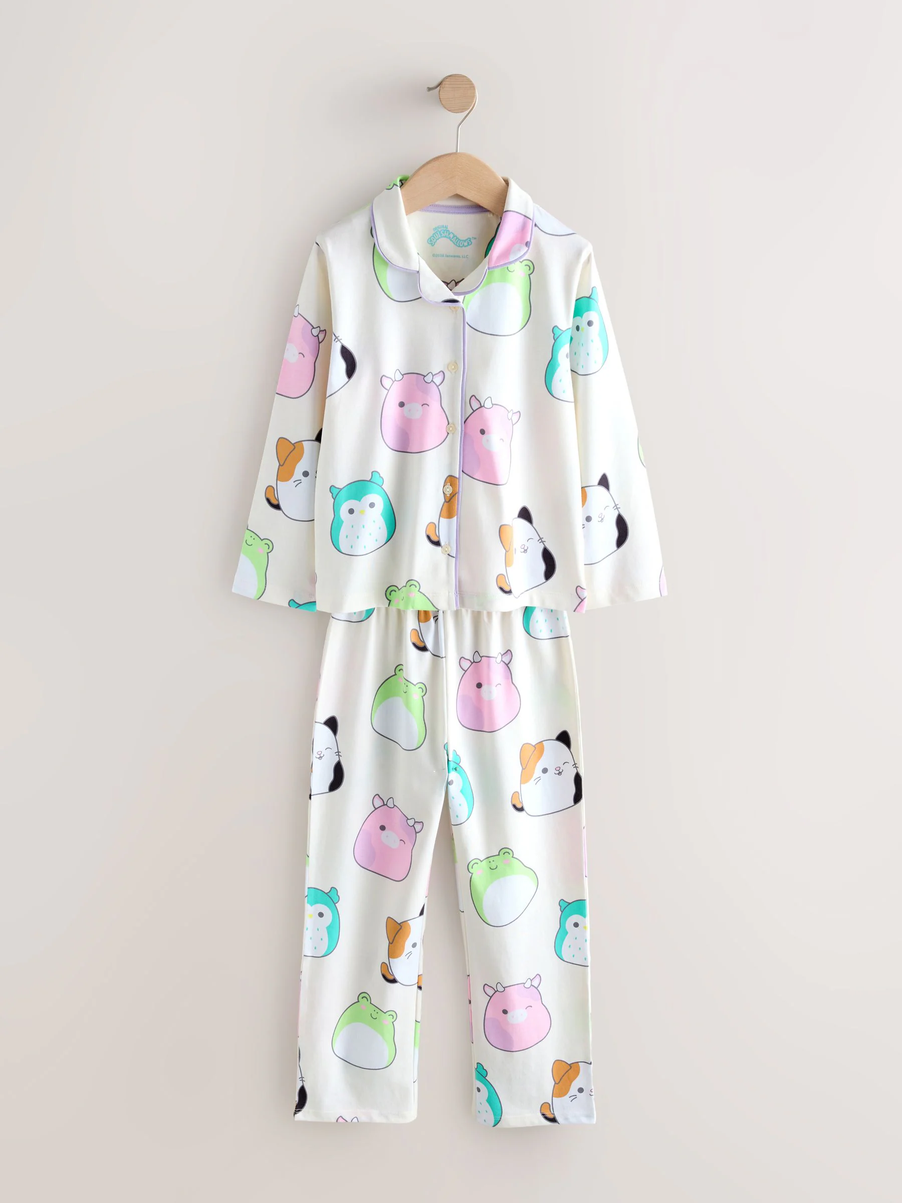 Ecru - Squishmallow-pyjama met knoopsluiting (5-14jr)
