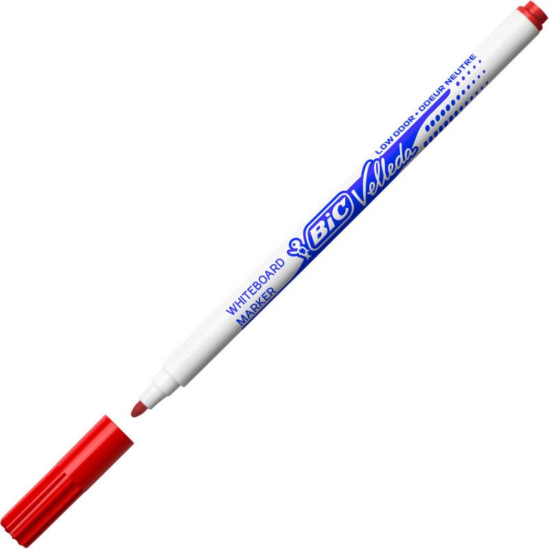 Marqueur effaçable Bic Velleda 1721 pointe ogive 2,8 mm - Pochette de 8 couleurs assorties